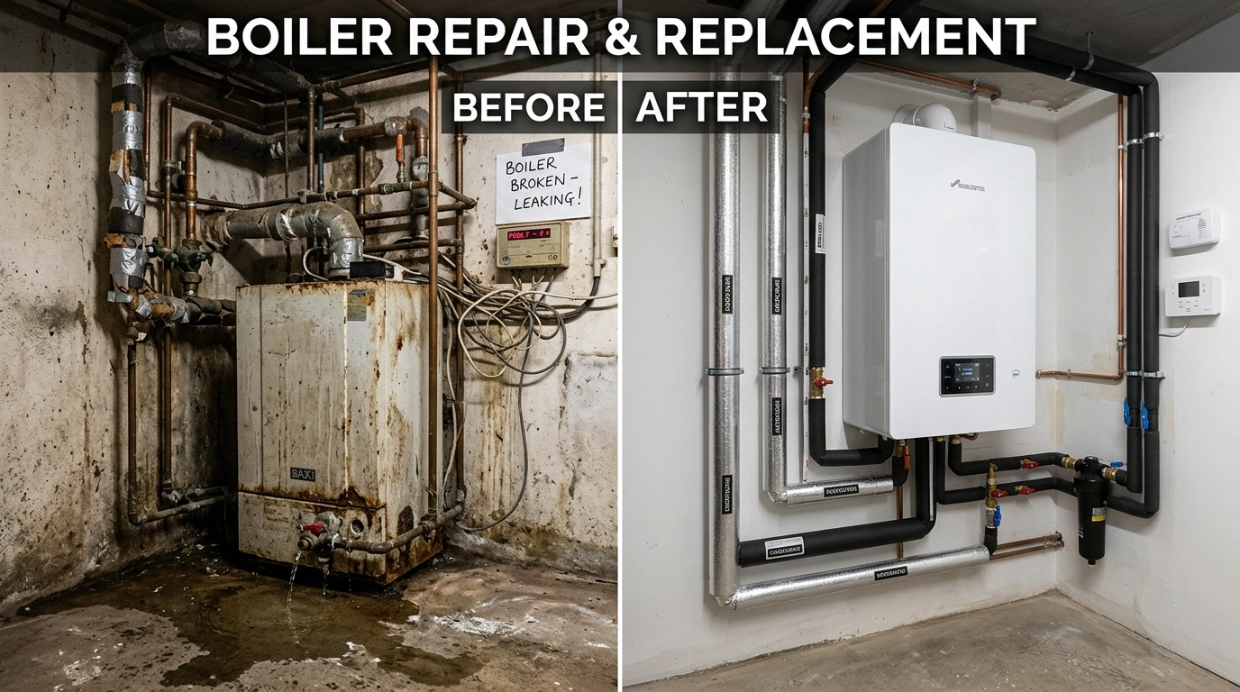 Boiler Repair and Replacement Before and After - Resort Temec Plumbers Temecula CA