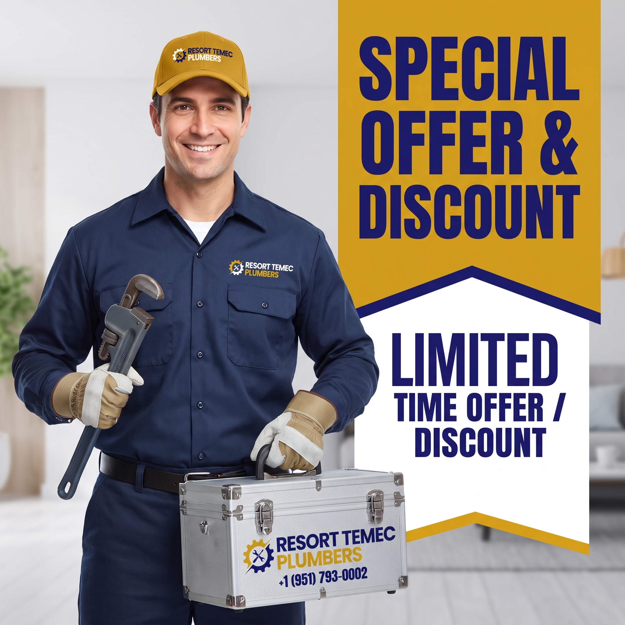 Limited time plumbing discount offer from Resort Temec Plumbers Temecula CA