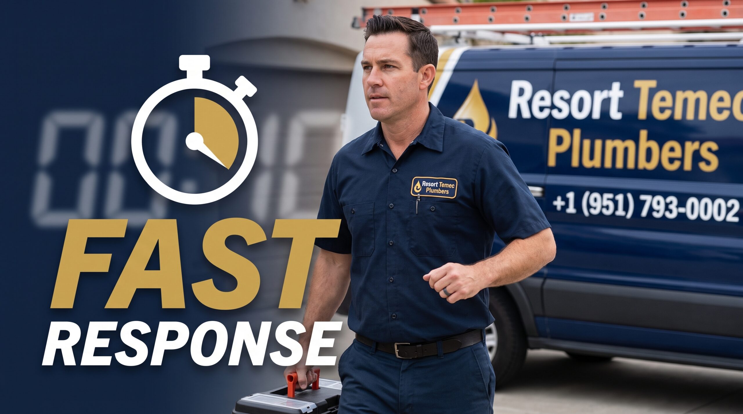 Rapid emergency plumbing response team arriving at Temecula CA home